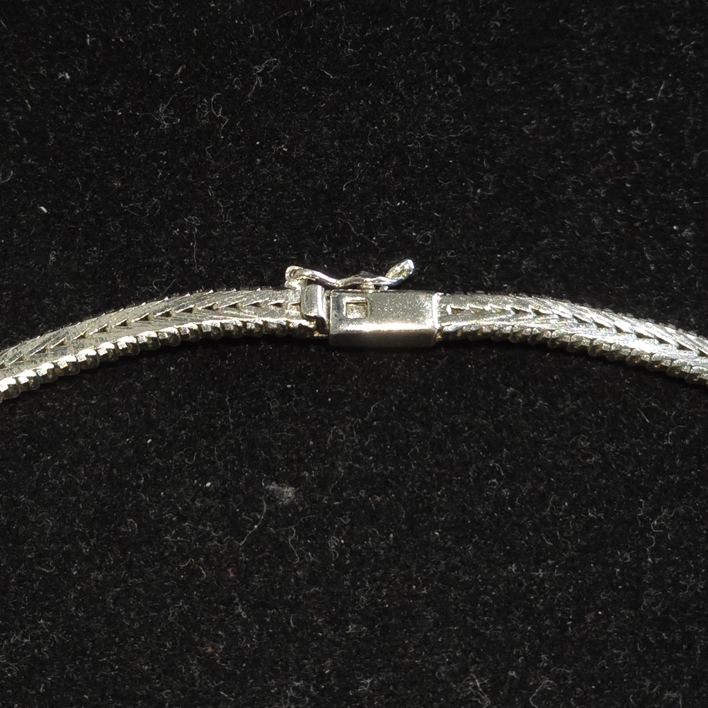 Vintage Sterling Silver chain necklace silver & bronze color - Picture 5 of 10